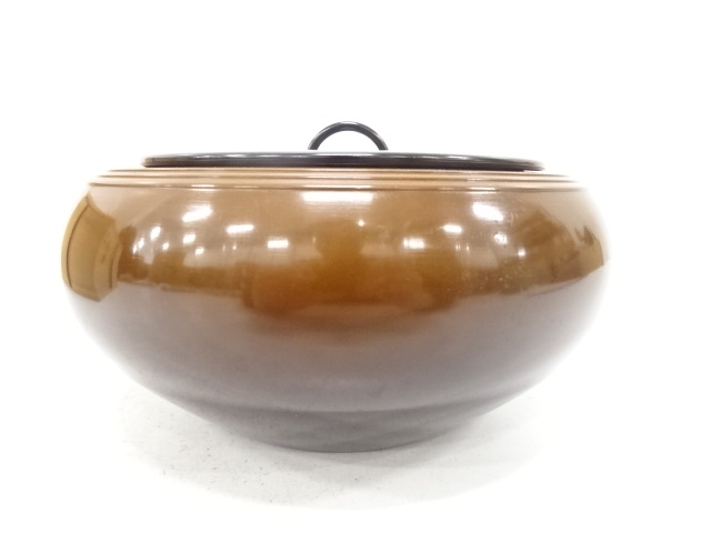  吉野竹治造　唐銅　水指